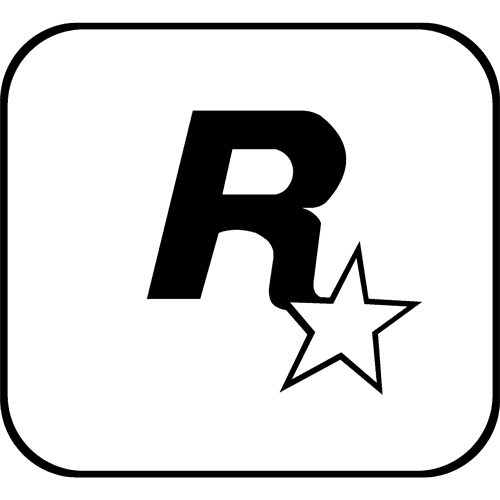 Le logo Rockstar Games ne change que par les couleurs qu’il aborde, à chaque filiale et branche du studio son code.