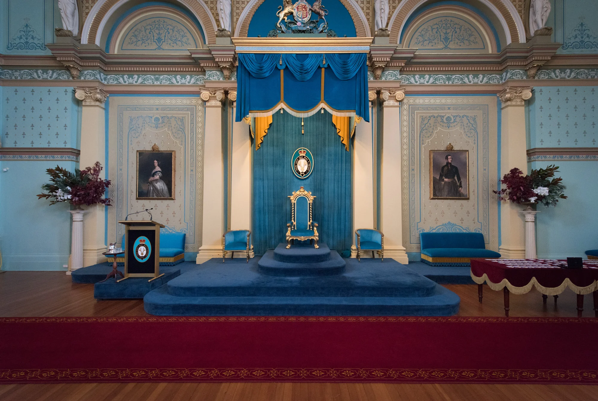 Before the guests arrive in the ballroom for an Investiture event