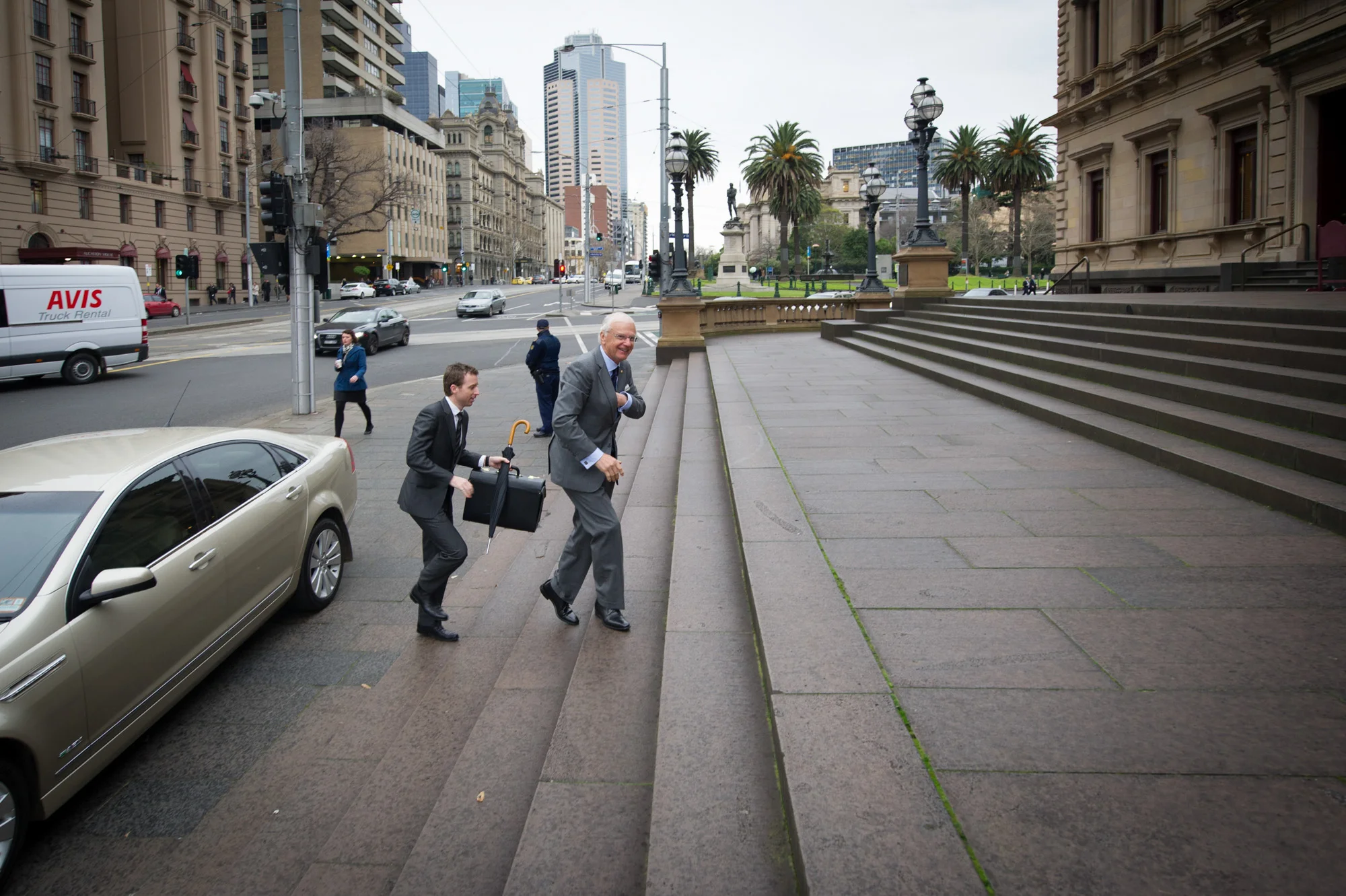 Heading to spring street for official duties