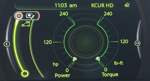The Power and Torque meter makes a game out of every stoplight to stoplight run.