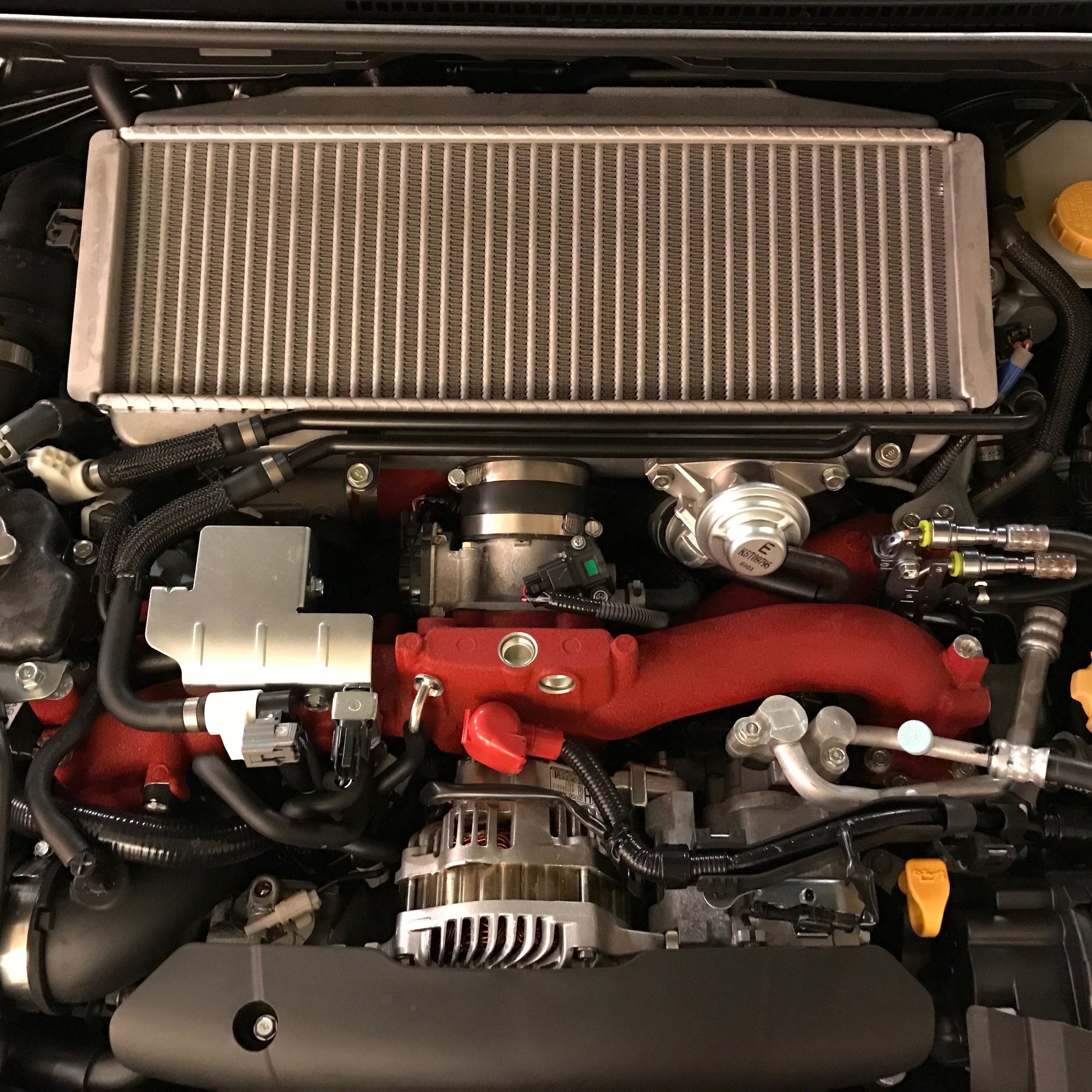 The intercooler clearly won the packaging debate in the Subaru engineering meetings.