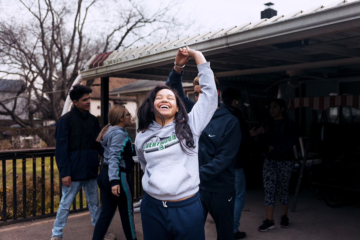 Madeline Diaz dances at a friend’s house.
