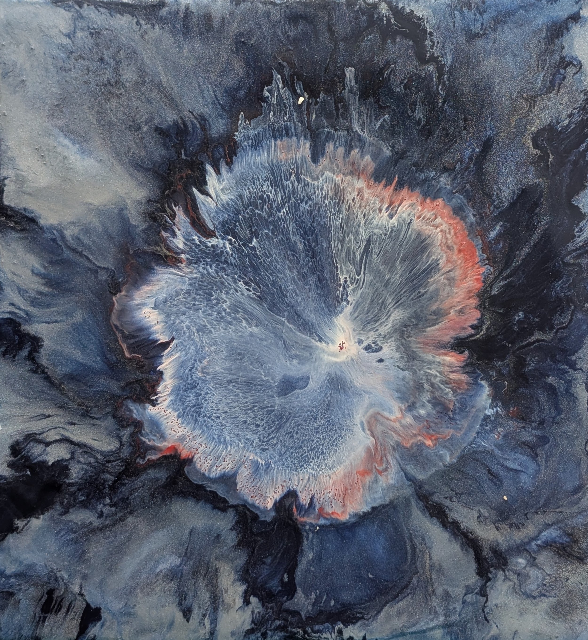 New Beginnings Encaustic on board, 8x8 Artists for Artistree Silent Auction https://artistreevt.org/small-works-2025 