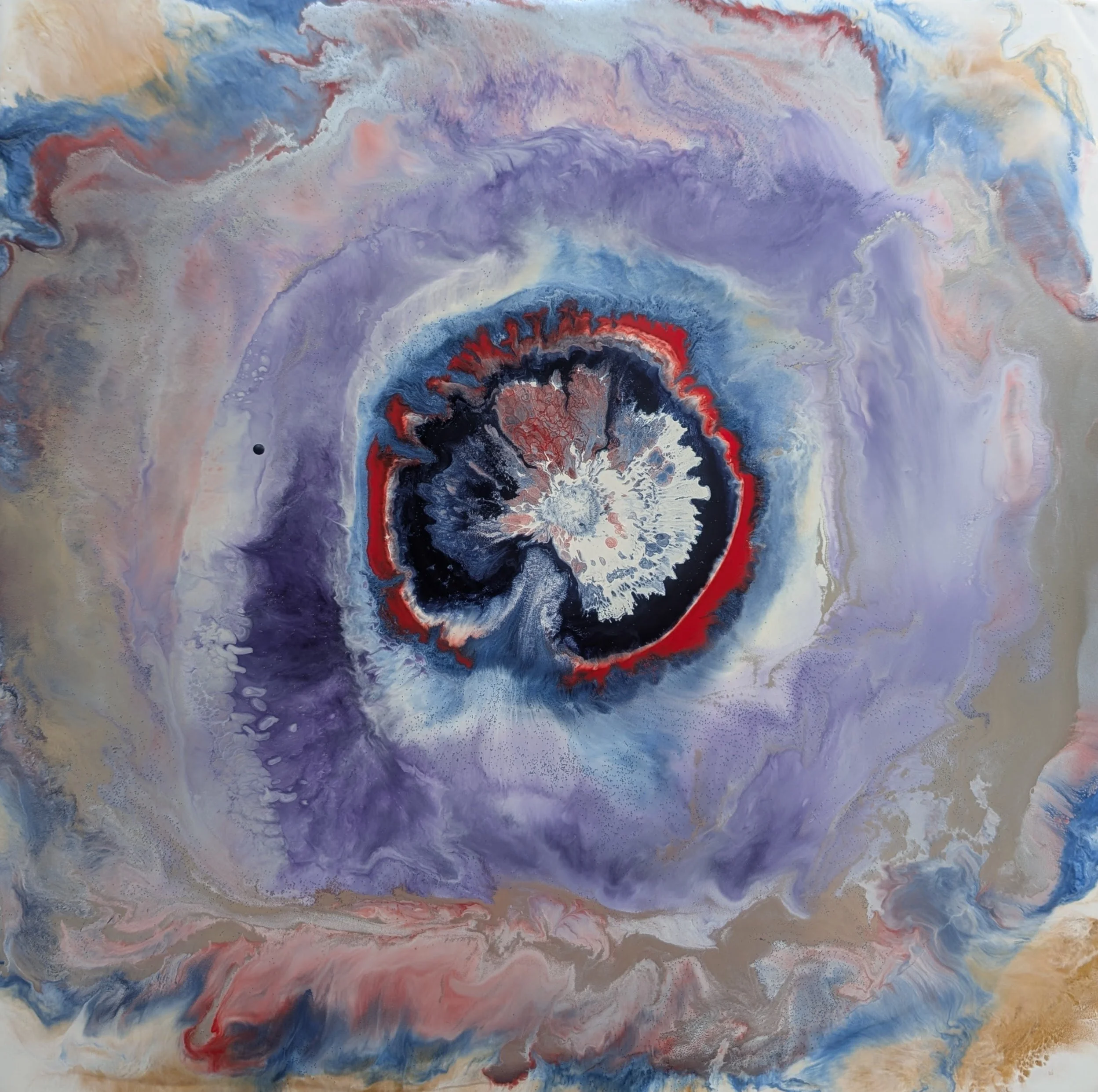 Cosmic Bloom
Encaustic on board, 12x12
https://www.longrivergallery.com/ 
