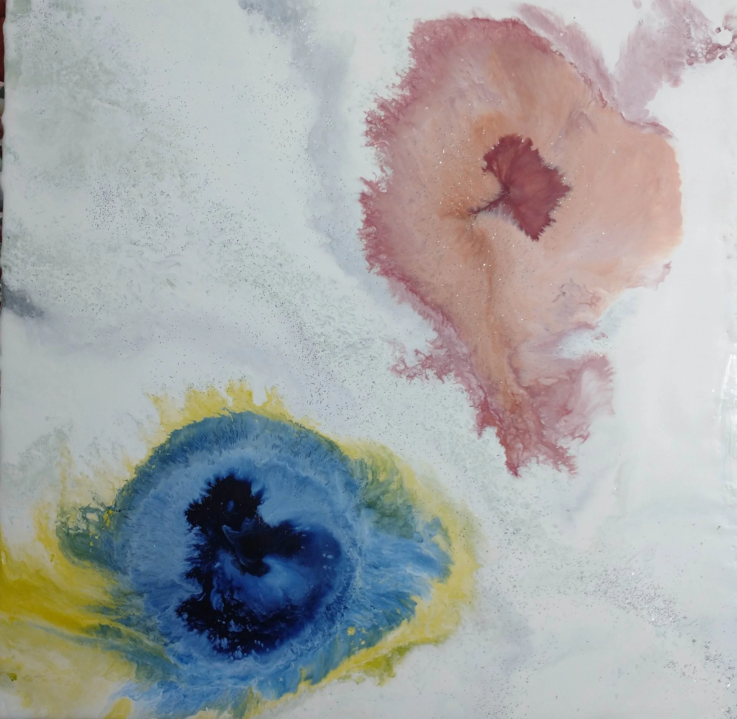 Frozen Hearts
Encaustic on board, 18x18