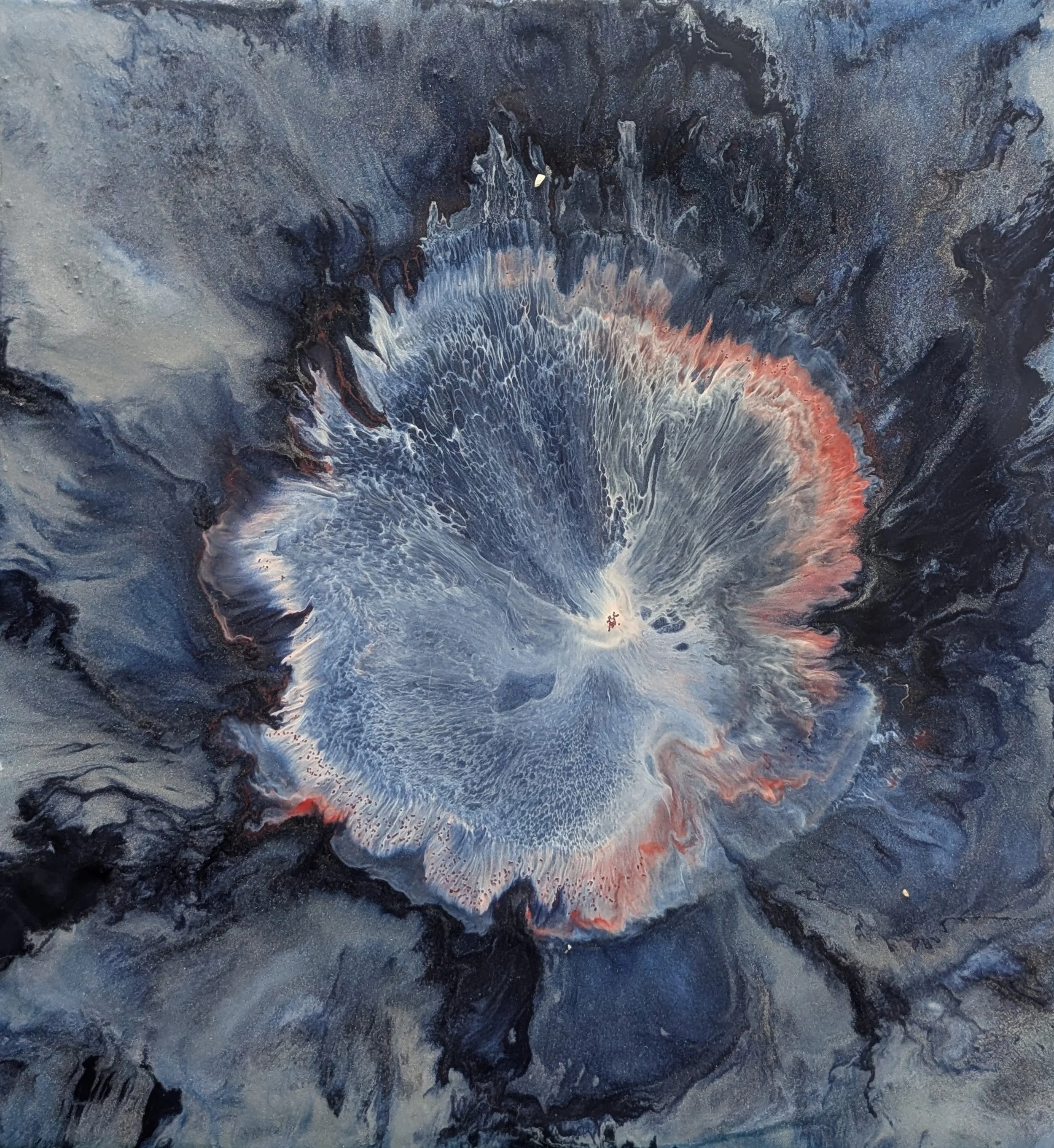 New Beginnings  Encaustic on panel, 8x8