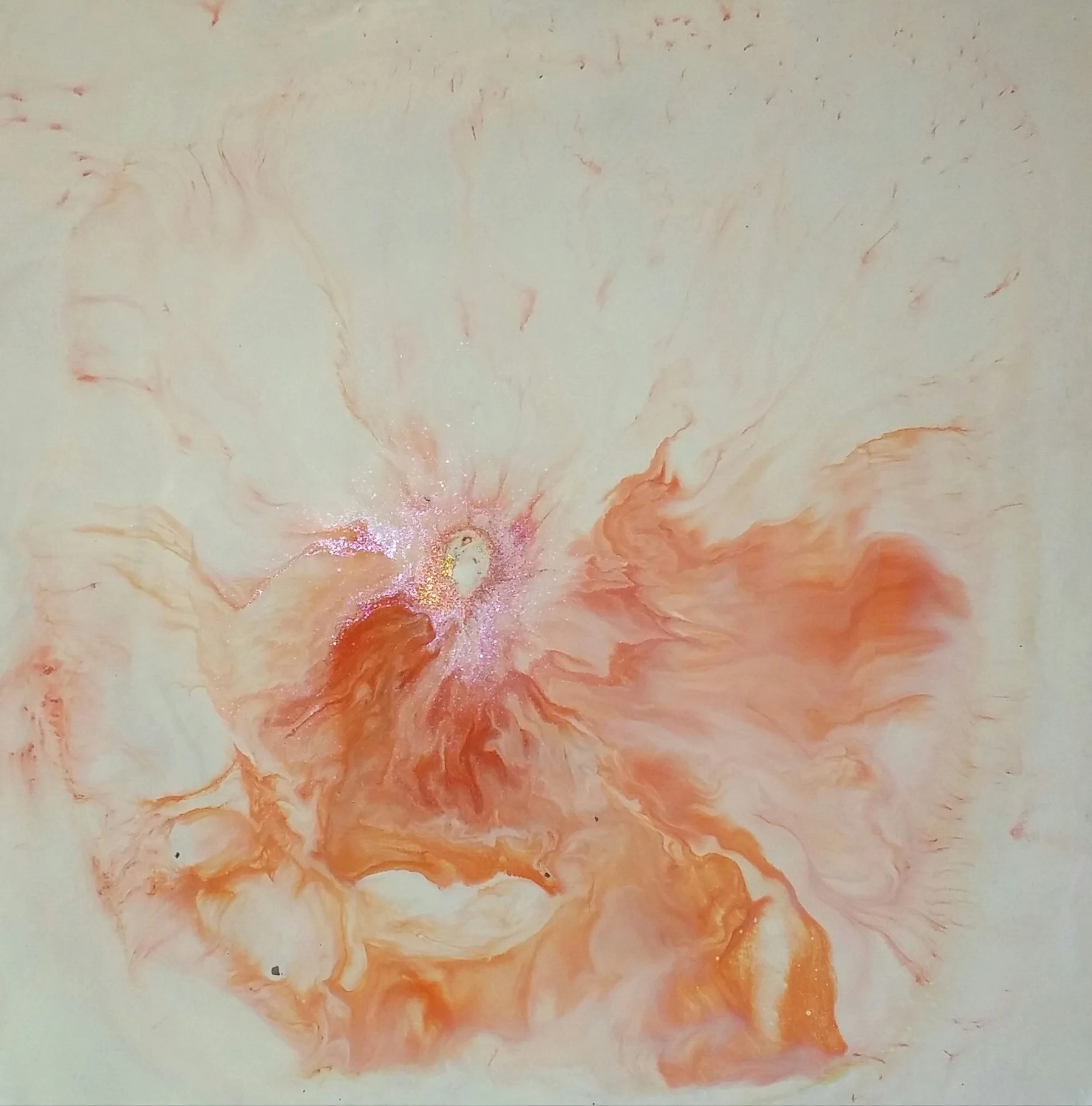 By Fire Encaustic on board, 12x12 https://eainm.com/member-gallery-l-graveline/ 