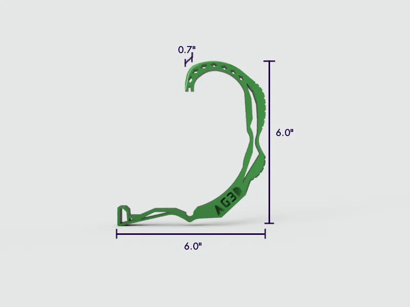 The B33R Can Handle by AG3D - dimensions of the final 3D Printed part