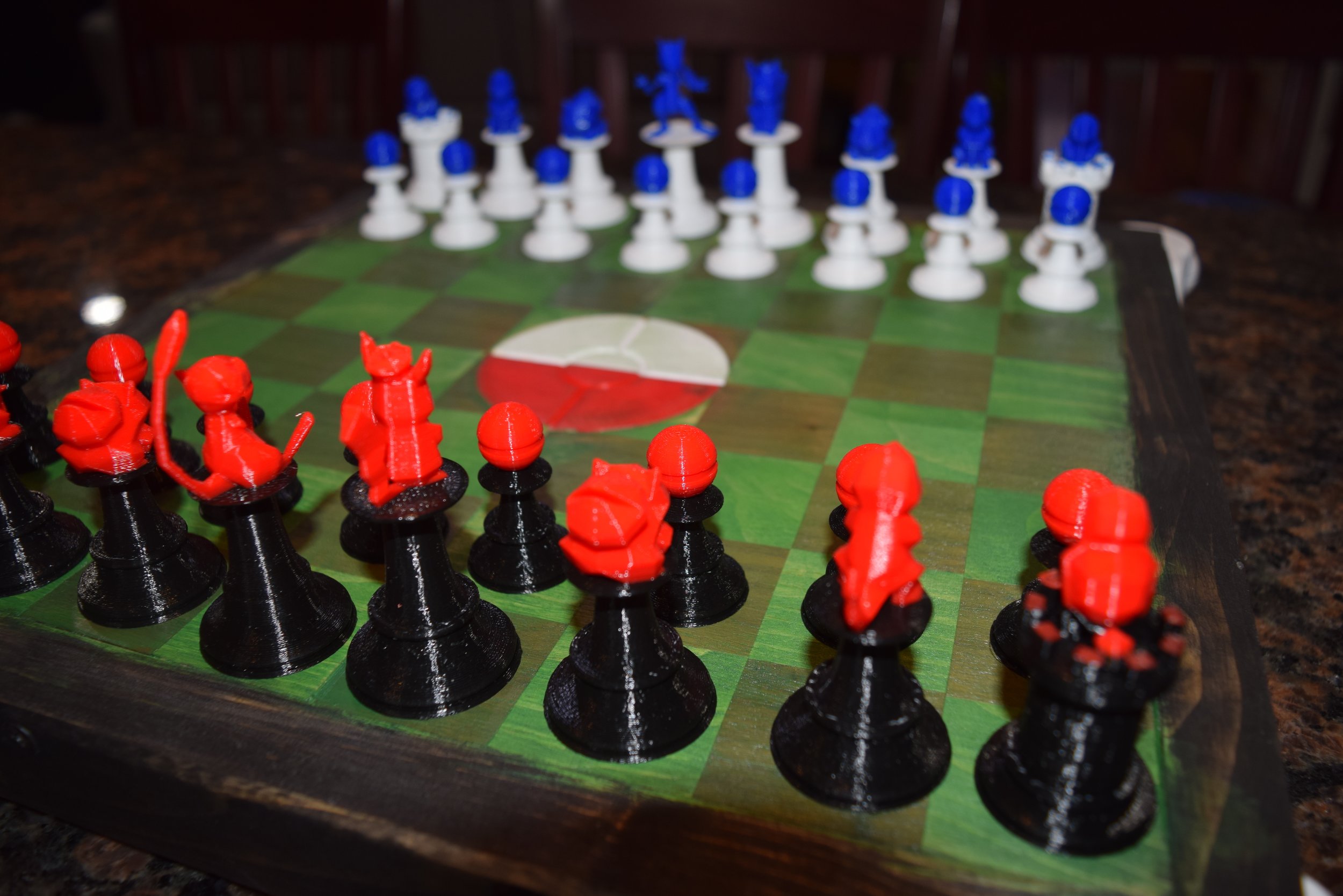Custom Multi-Color Pokemon Stadium Chess Set and Board — AG3D Printing