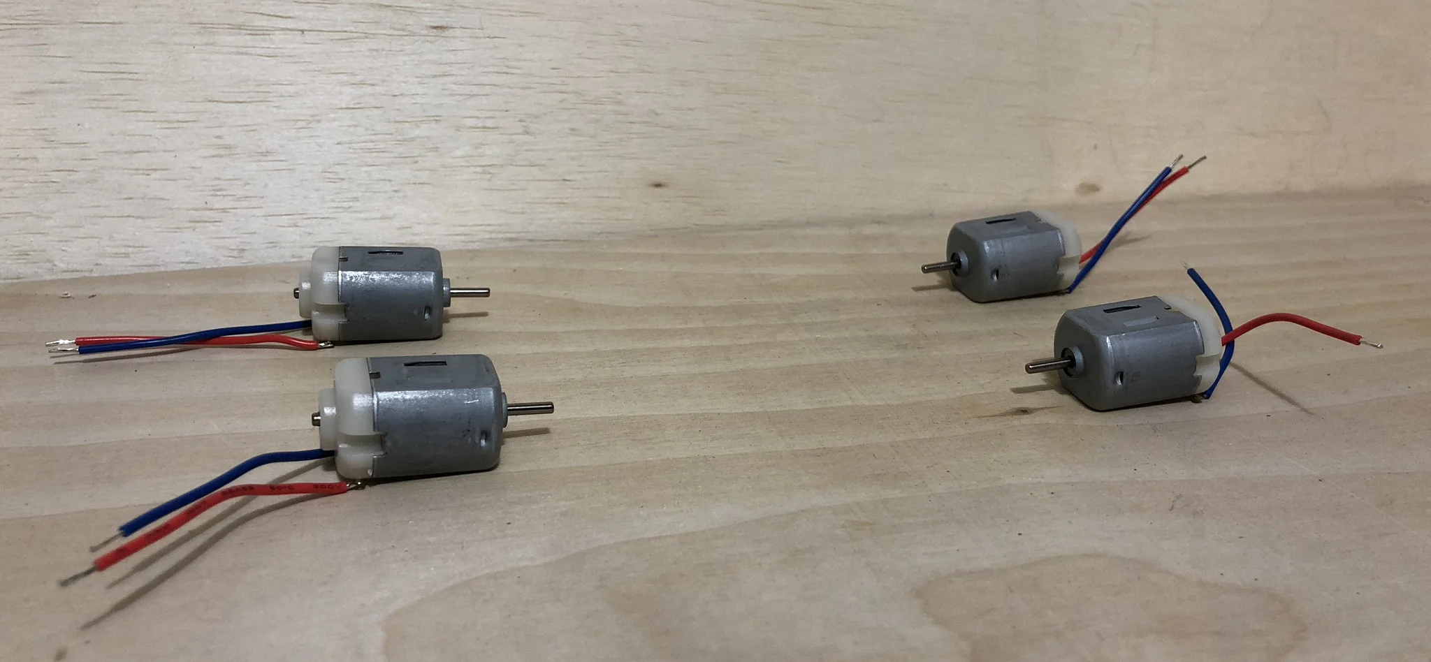 A set of four DC hobby Motors from Adafruit