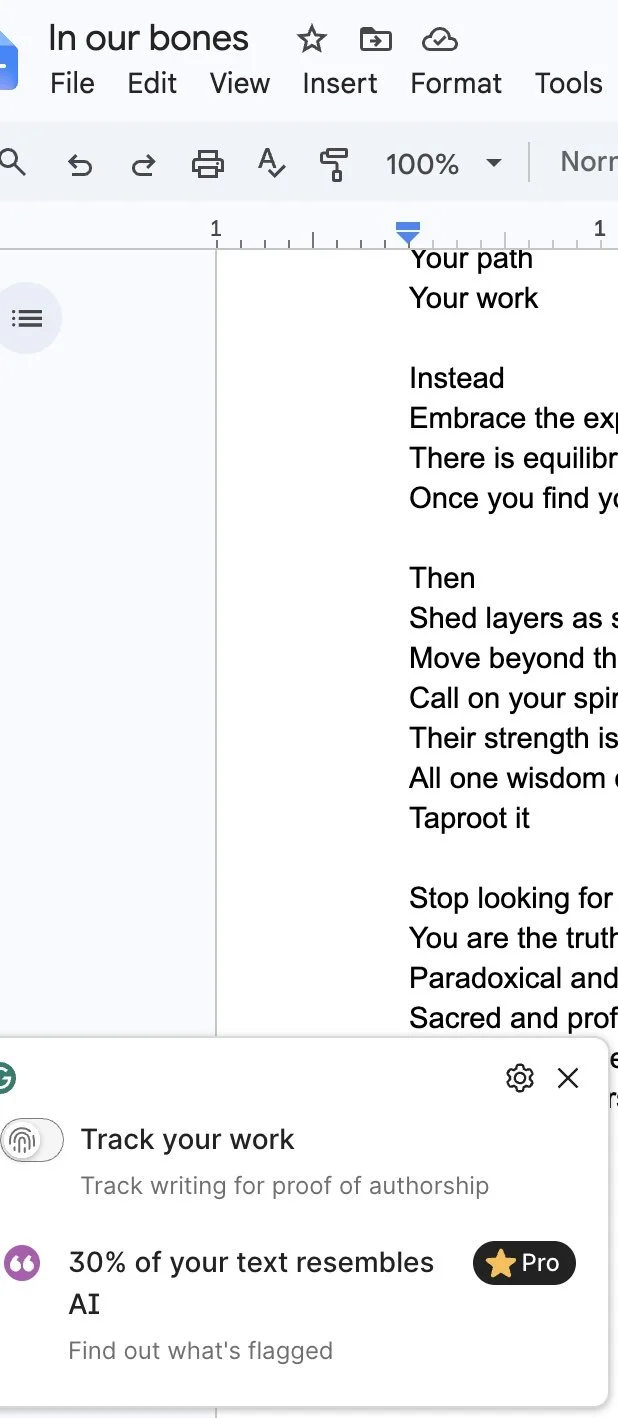 Poem written in 2017 flagged as AI generated
