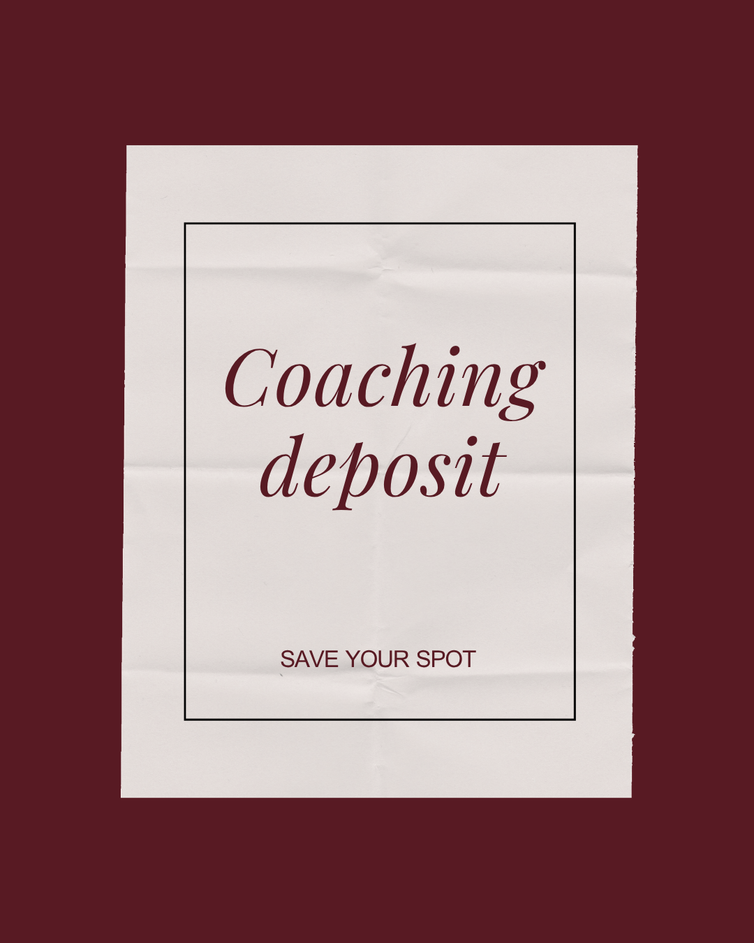 Coaching Deposit