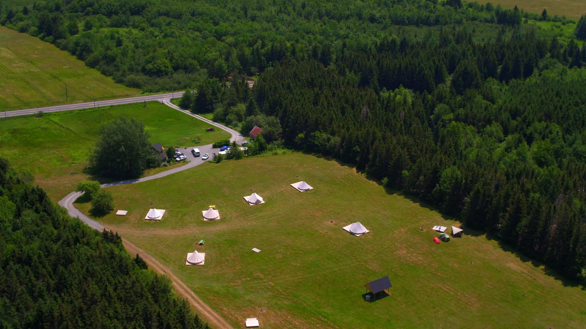 Aerial view of Live Life In Tents 