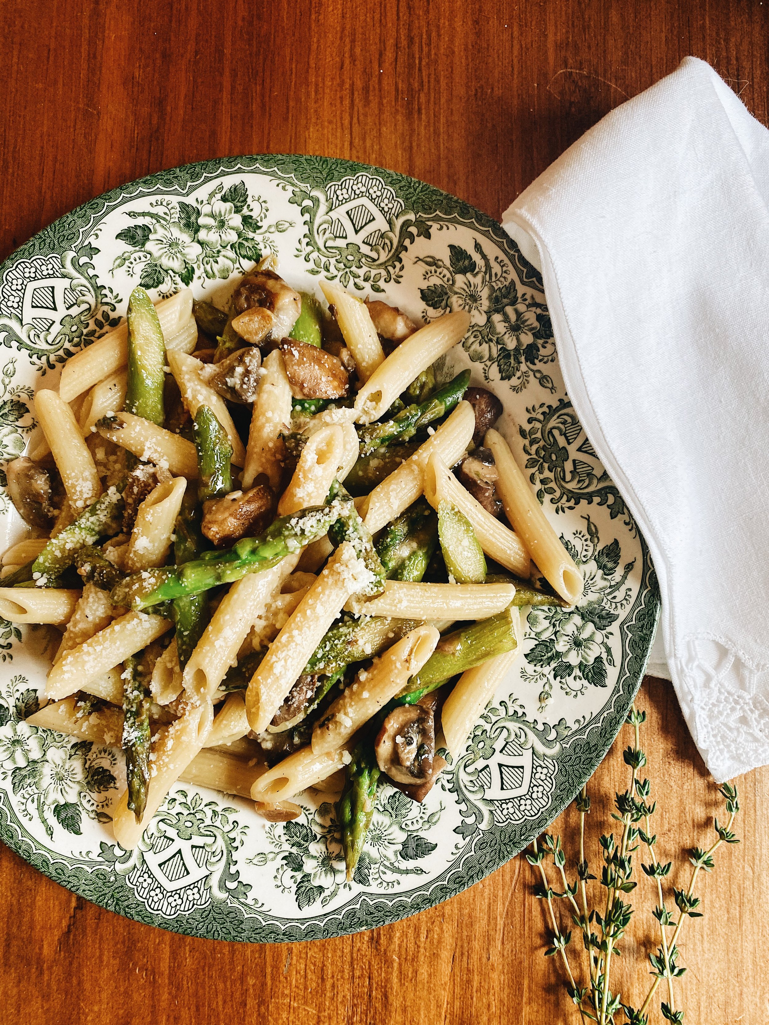Mushroom &amp; Asparagus Pasta
