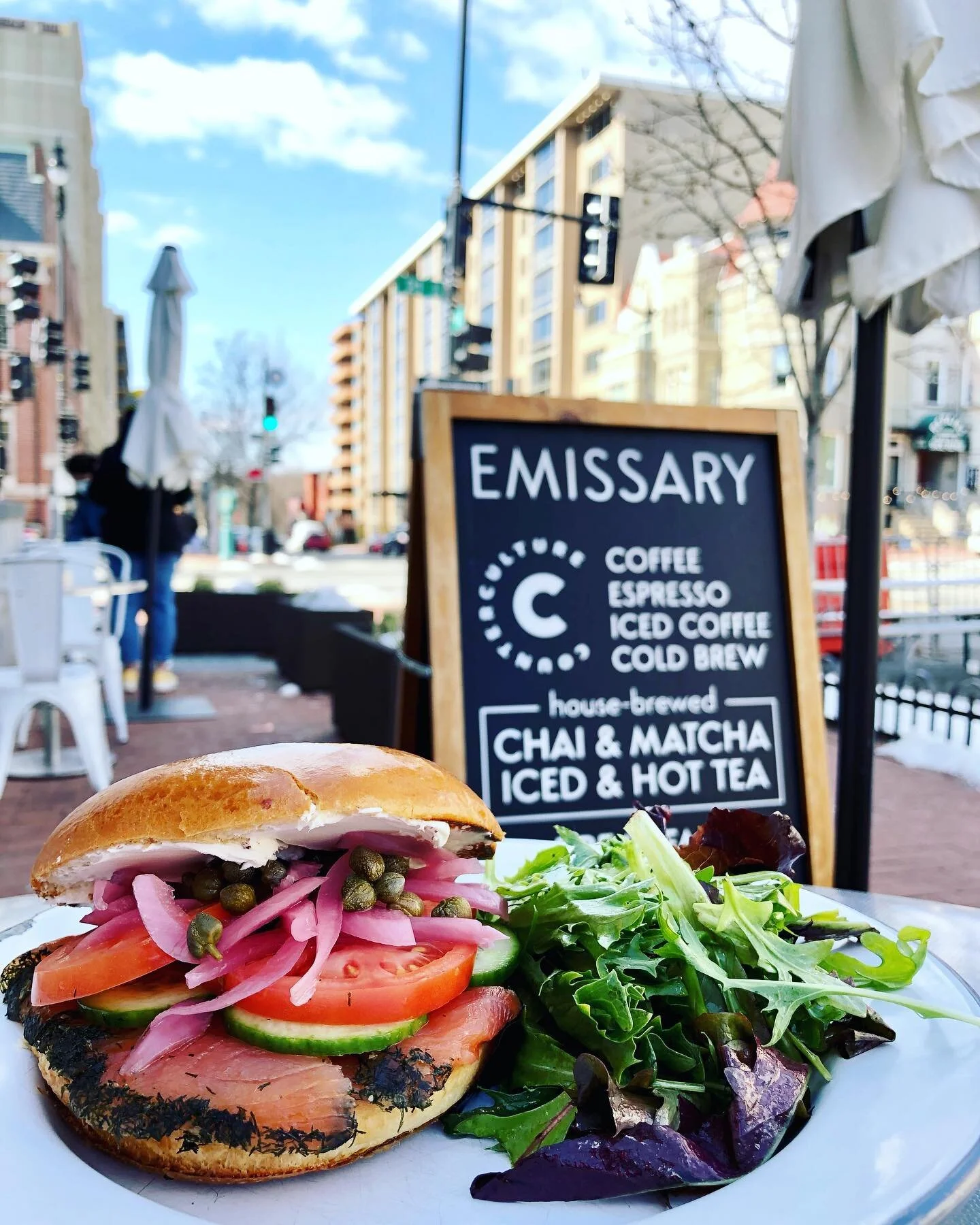 brunch is looking sunny ☀️ this weekend😎 

#lox and brioche bun 🥖 is looking pretty good too 😋 

#loxsandwich #bruchdc #capitalfood #emissarydc #ivycitydc #eatlocal #dupontcircle #freshfood #saturdayvibes #weekendvibes✌️ #sorellinadc #washingtondc