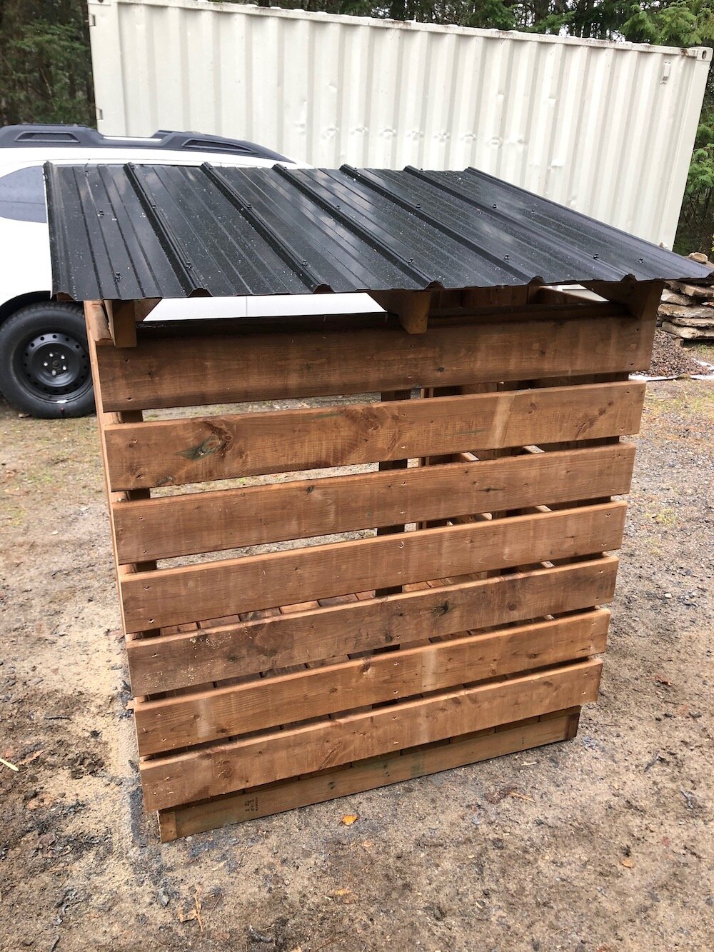 Small Fire Wood Roofed Shelters - Storage Rack Solutions