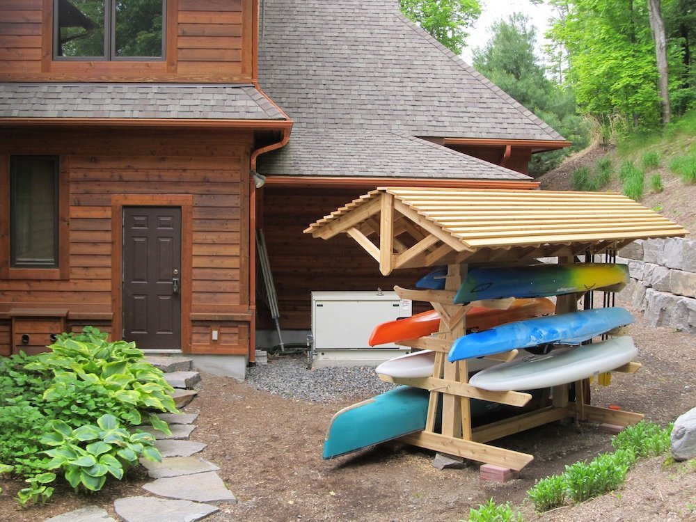Deluxe Roofed Wood Racks - Full Roof Free Standing - Storage Rack Solutions