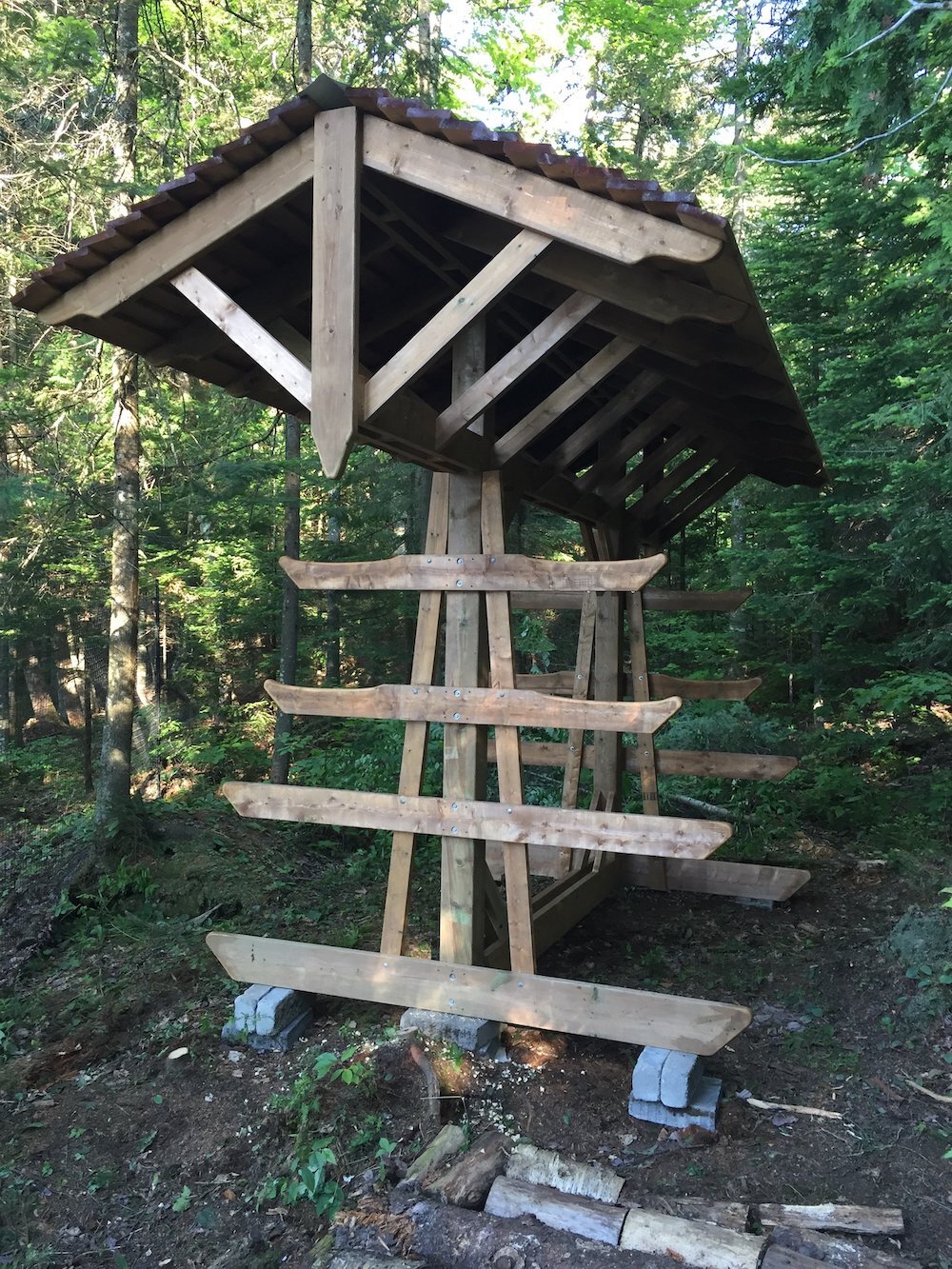 Deluxe Roofed Wood Racks - Full Roof Free Standing - Storage Rack Solutions
