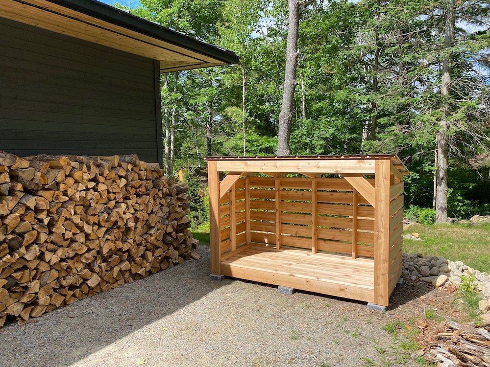 Medium Fire Wood Roofed Shelters - Storage Rack Solutions