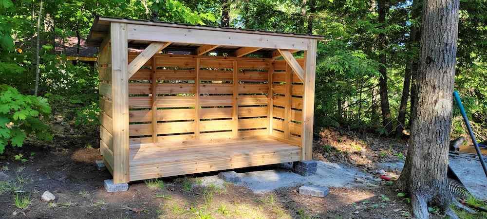 Medium Fire Wood Roofed Shelters - Storage Rack Solutions