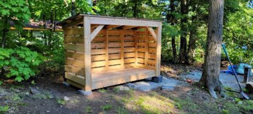 Medium Fire Wood Roofed Shelters - Storage Rack Solutions