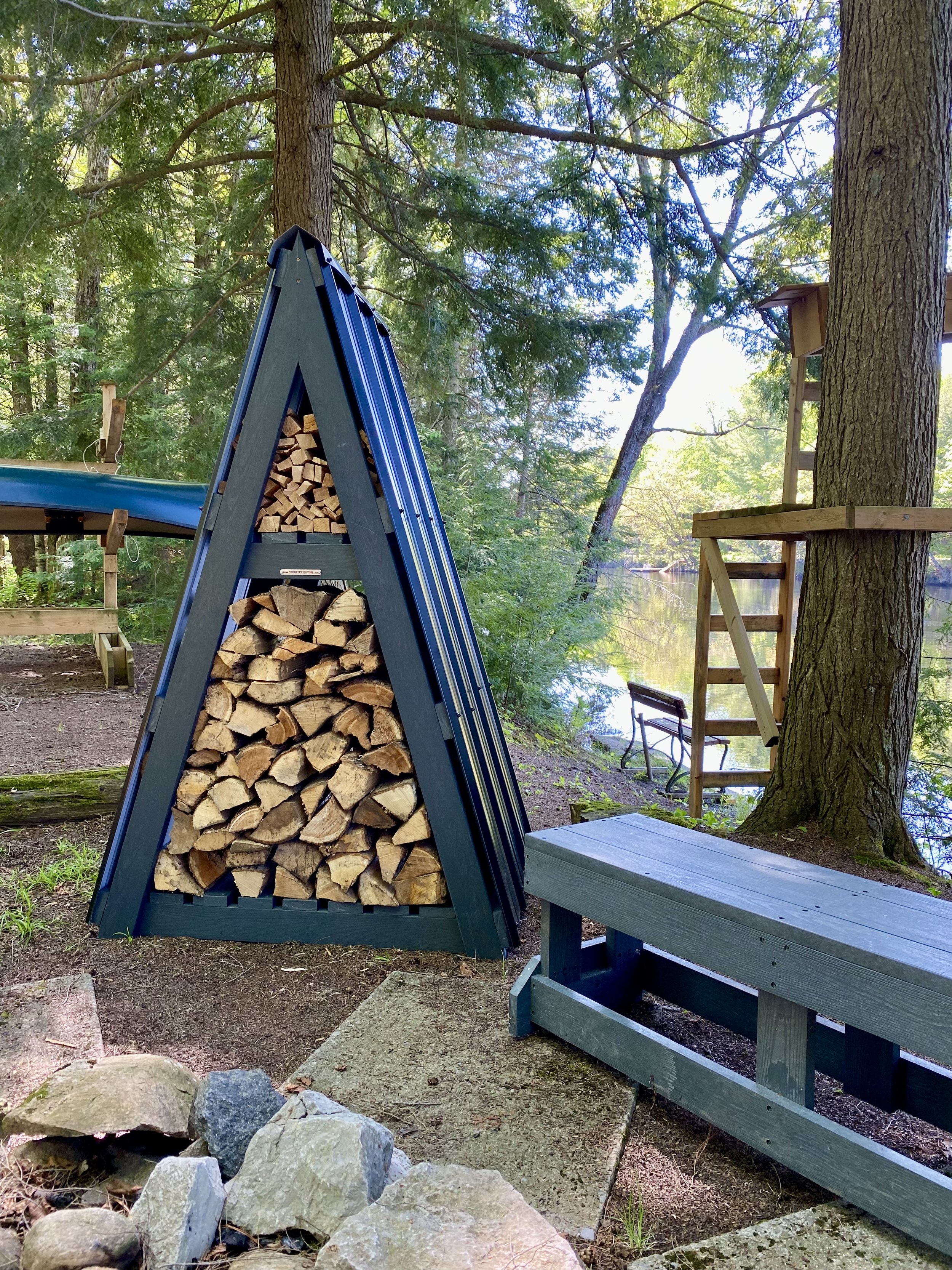 Fireside Poly Wood Roofed Shelters - Storage Rack Solutions