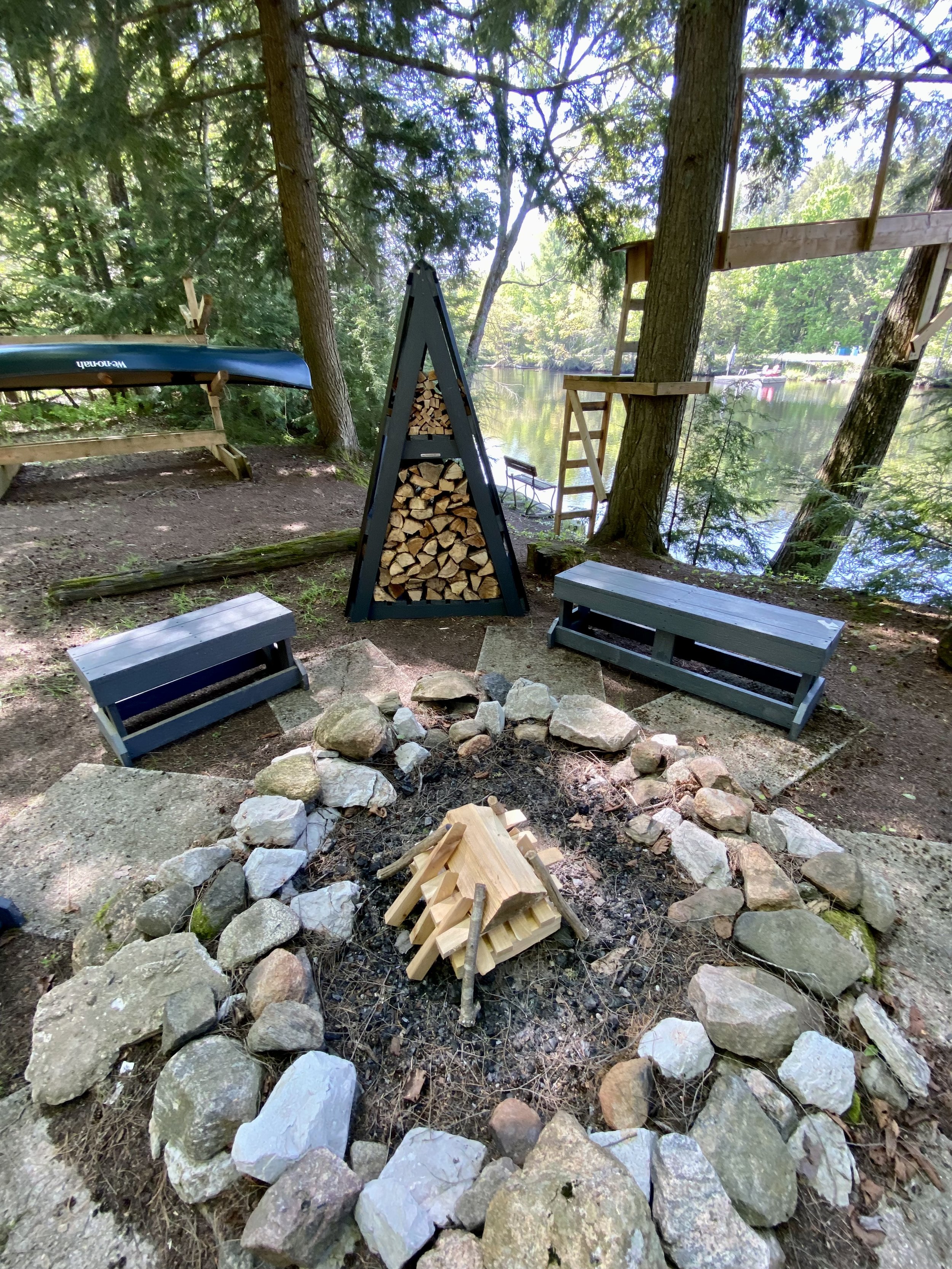 Fireside Poly Wood Roofed Shelters - Storage Rack Solutions