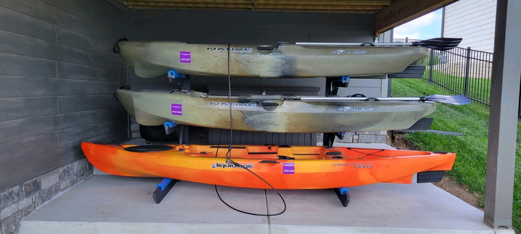 3 rack - kayak storage rack - kayak rack - SUP rack - canoe rack - 3 units - Storage Rack Solutions - Rack in a Box Series