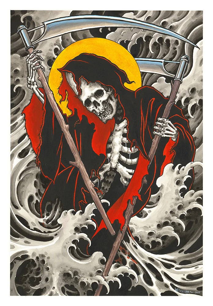 Death at Sea-Two Scythes (Triptych)