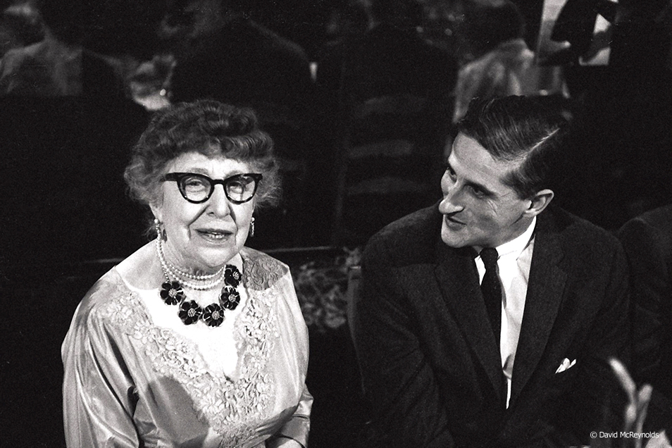  Jeannette Rankin and WRL board member Roy Finch. Rankin was awarded the first WRL Peace Award. New York City, 1958. 