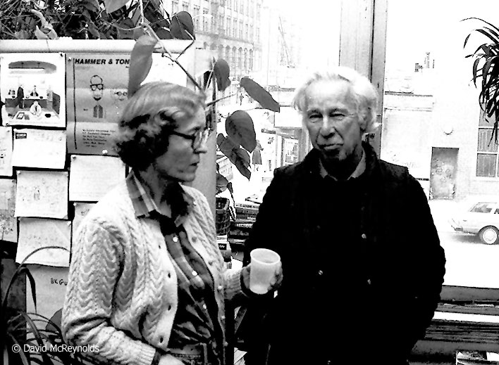 WRL staff members Liz Aberman and Karl Bissinger. 339 Lafayette office.