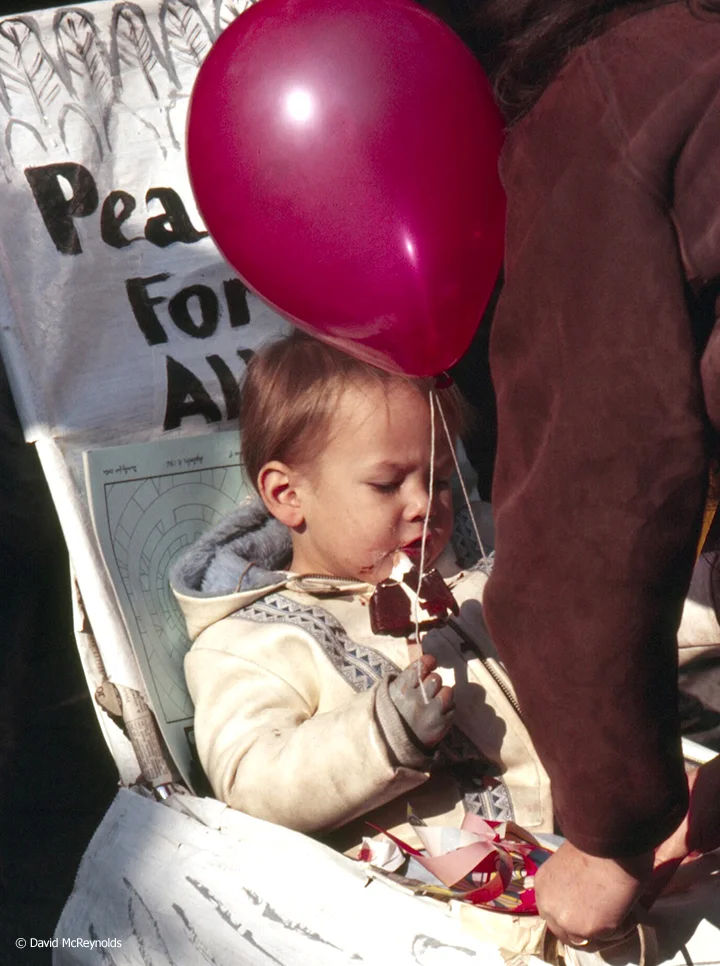 One of the marchers of WIN's Yellow Submarine March in the NYC. Oct. 22, 1966.