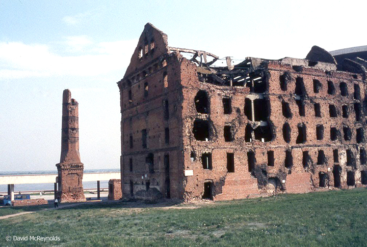  The ruins of the mill of Gerhardt, a national monument and reminder of the bombing by the Nazis of Stalingrad, now Volgograd.  