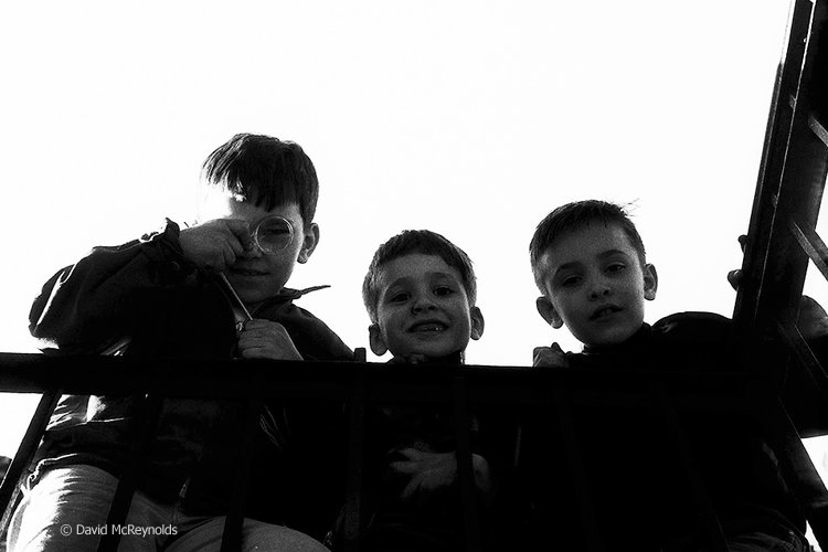  Kids above the steps down to the  Liberation Magazine  office, 110 Christopher, NYC, April, 1957. David moved to NYC for a job at  Liberation . (57-9) 