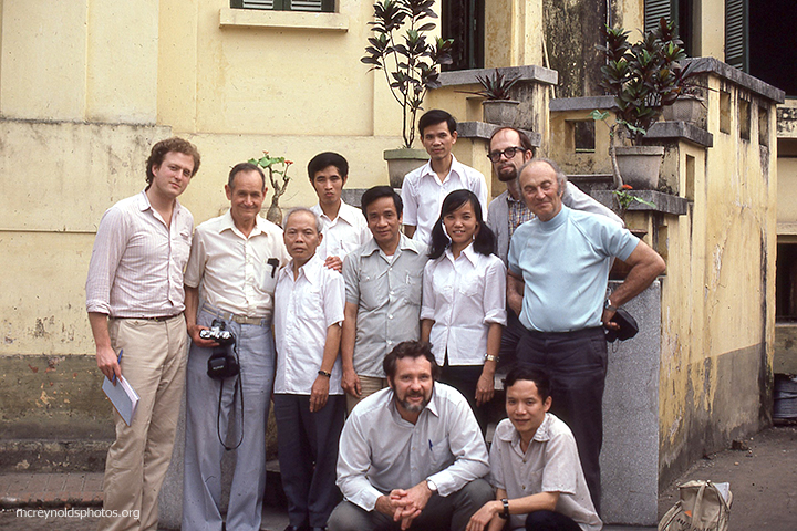 In Hanoi on his third trip to Vietnam with a tour led by Don Luce, front center. 1981.
