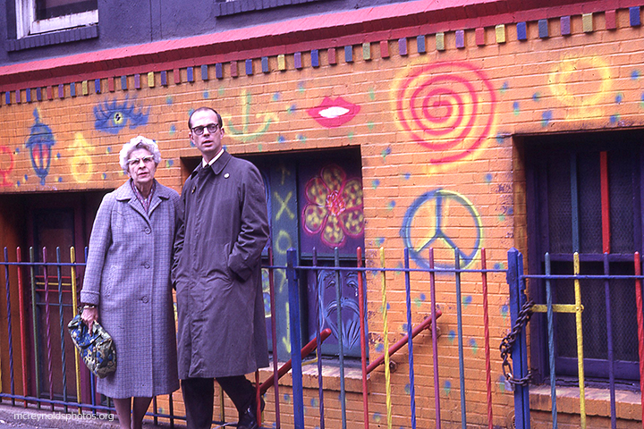 With his mother, Elizabeth. East Village, early 1960s.