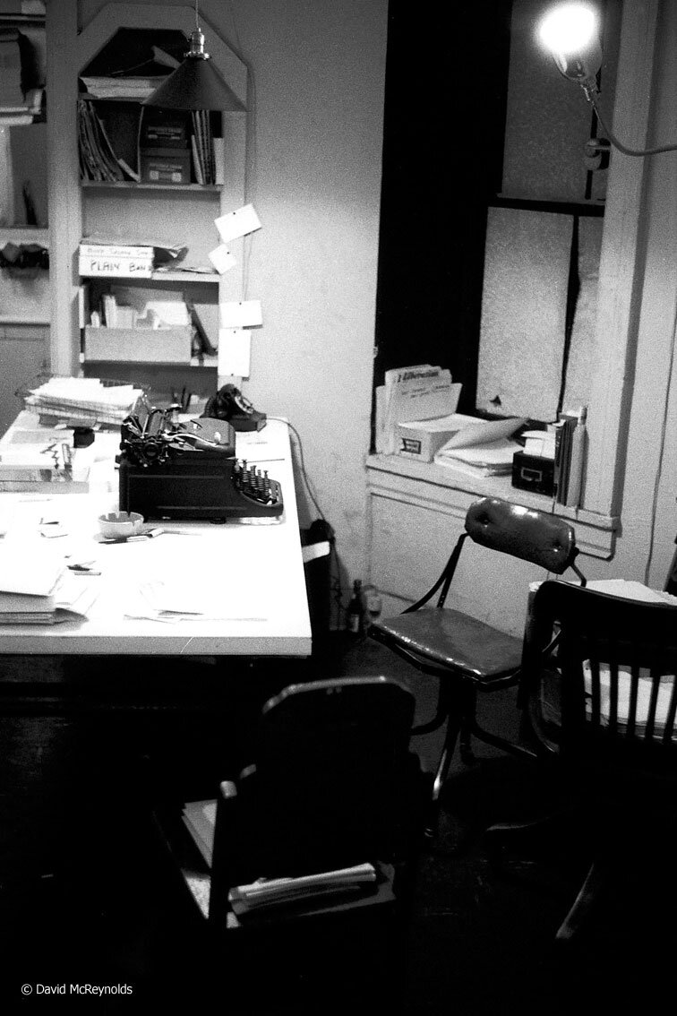   Liberation  office on Christopher Street, April 1957. David worked for the editorial board of  Liberation Magazine  between 1957 and 1960. 