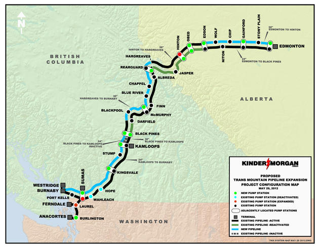 The approved pipeline will bring up to 590,000 more barrels of tar sands oil every day to Vancouver's coast Credit: PIPE UP Network