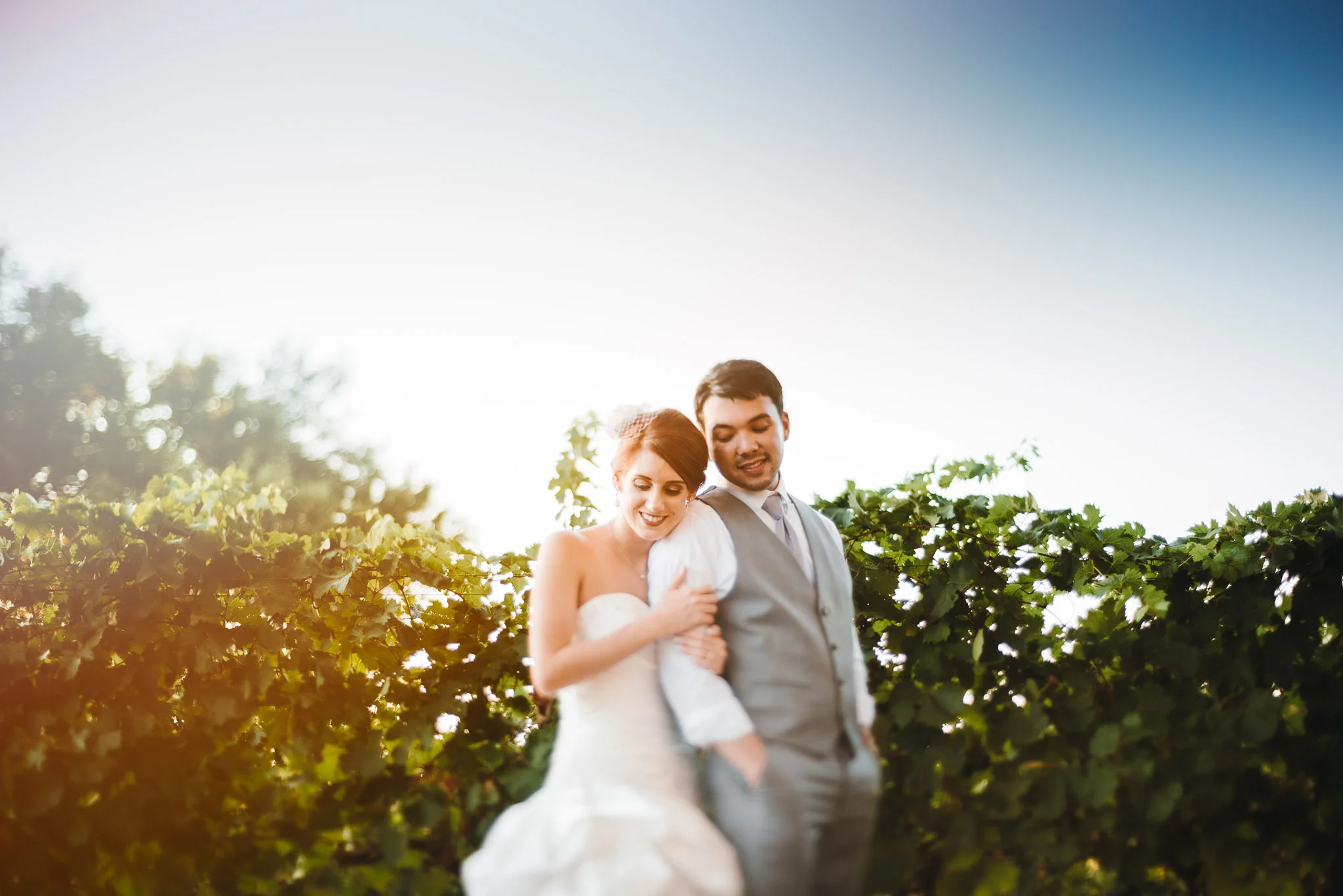 Bride & Groom spend some time alone on their wedding day out in the vineyards at Christoval Vineyards in Christoval, Texas
