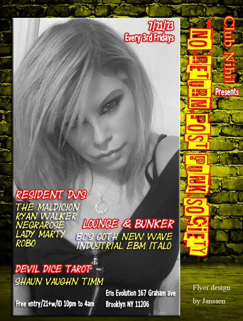 Club Nihil: No Return Post Punk Society & Friday I'm in Love Basement Dance Party - FREE