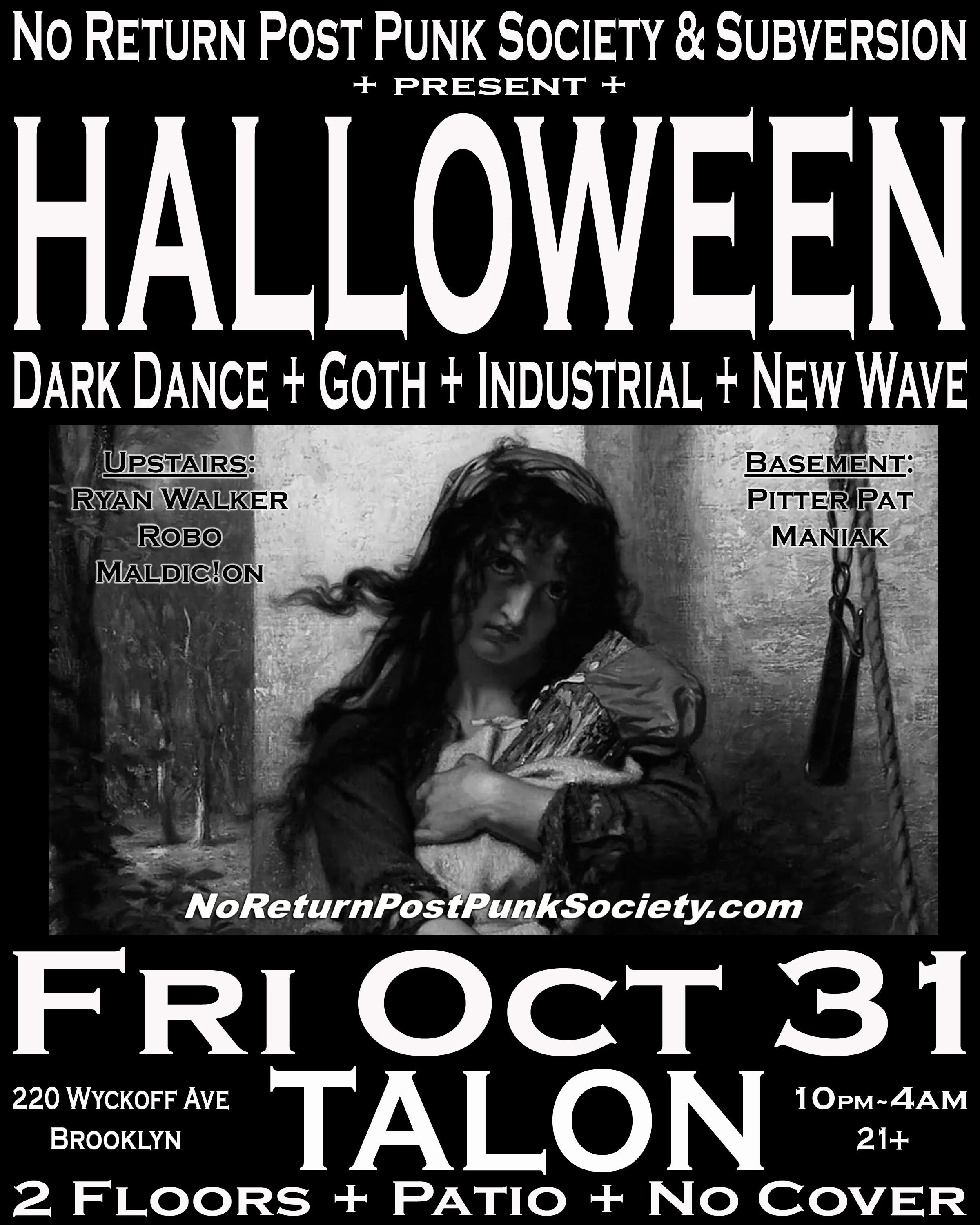 2nd Annual Post-Punk Halloween Party at Talon Bar - No Cover!