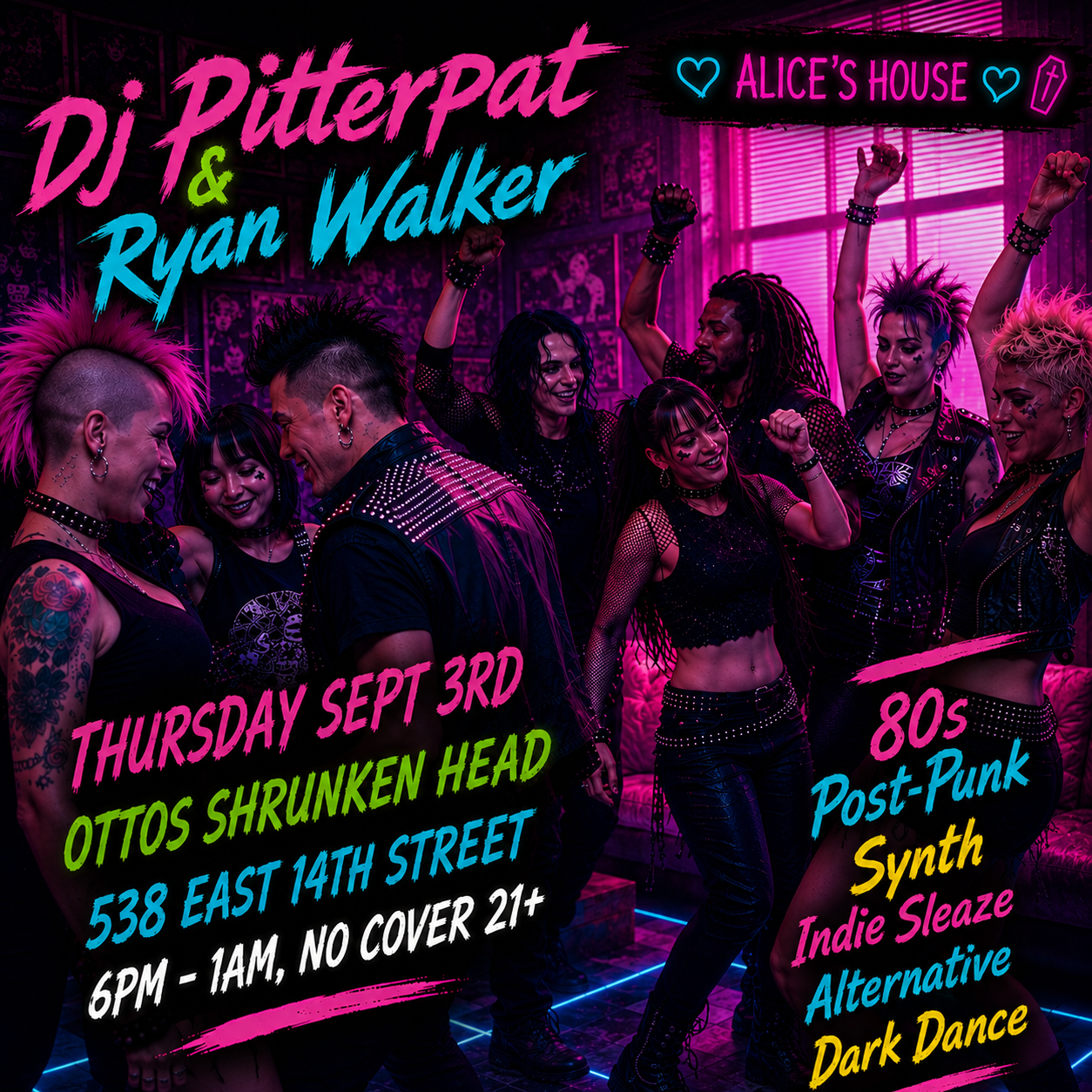 Alice's House - Happy Hour Post-punk Party at Ottos Shrunken Head - No Cover!