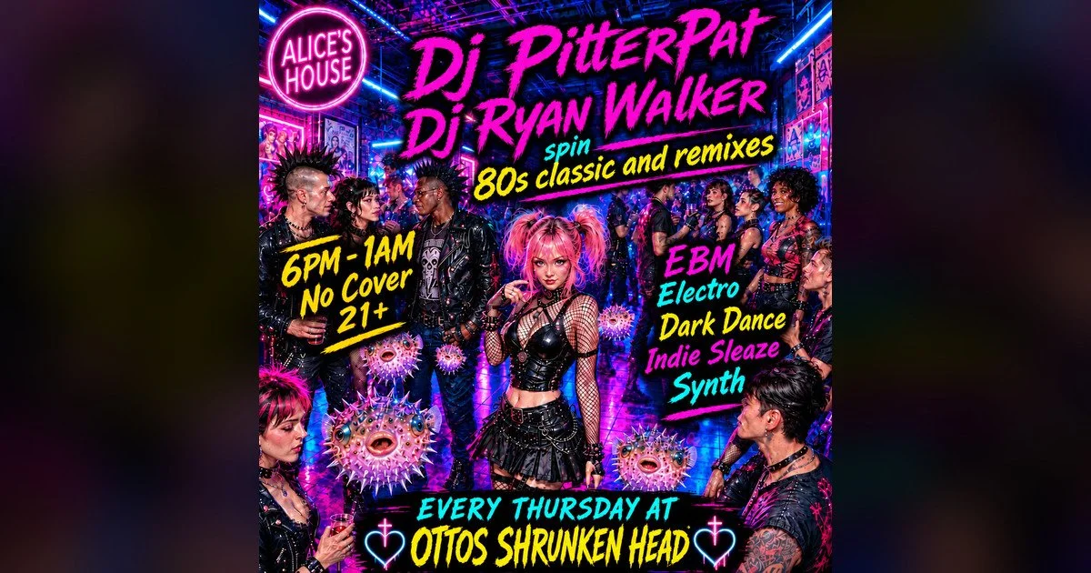 Alice's House - Post-punk Happy Hour Tiki Social at Ottos Shrunken Head - Pitter Pat &amp; Ryan Walker