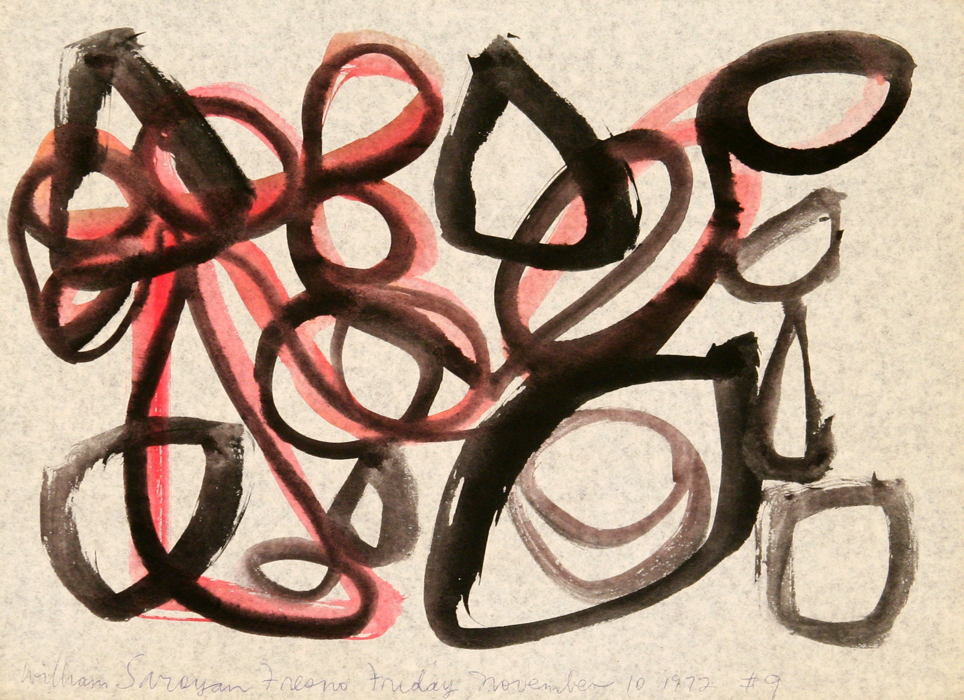William Saroyan Fresno Friday, November 10, 1972 #9 8" x 11" Watercolor on paper $4,500