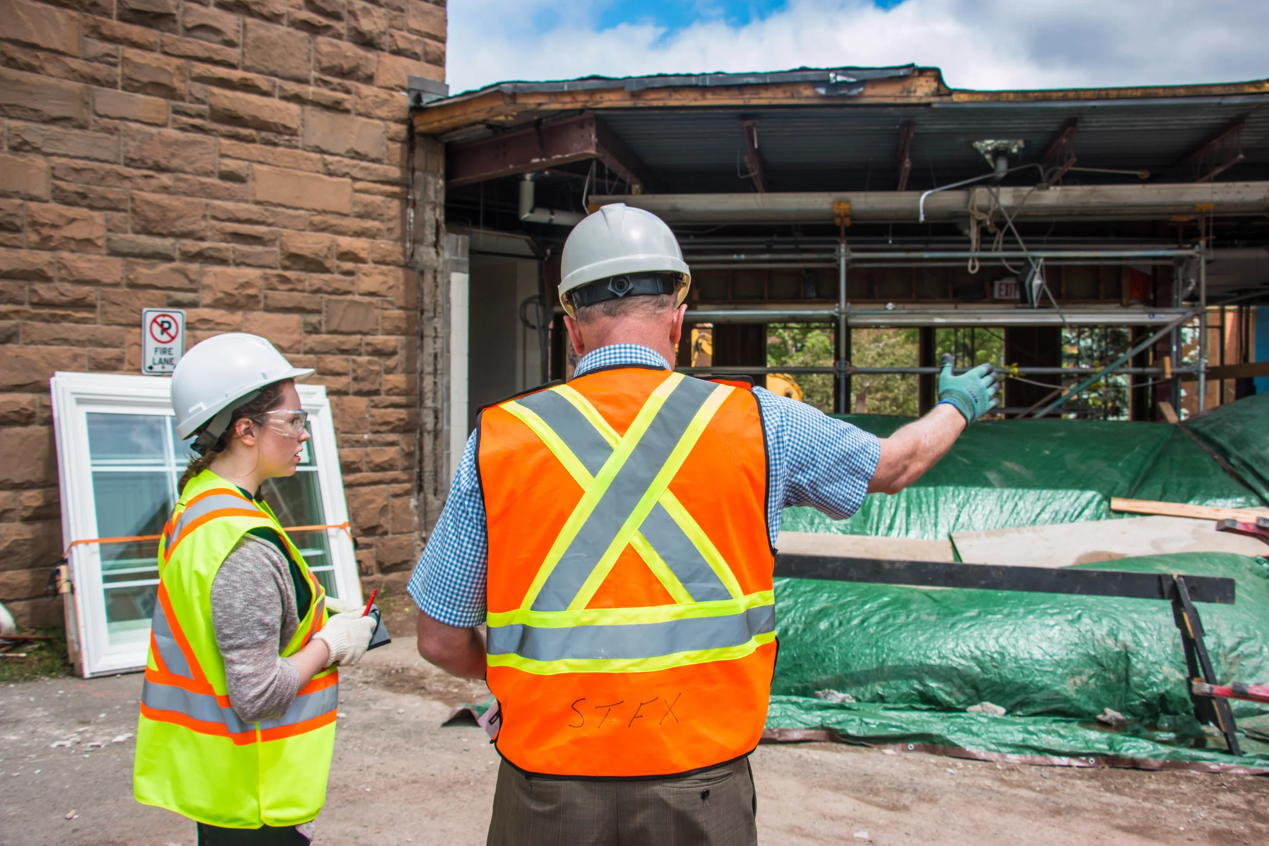  StFX Director of Facilities Management discusses the renovation of the main entrance of the MSB Complex with Xaverian Editor In Chief Emily Keenan.&nbsp; 