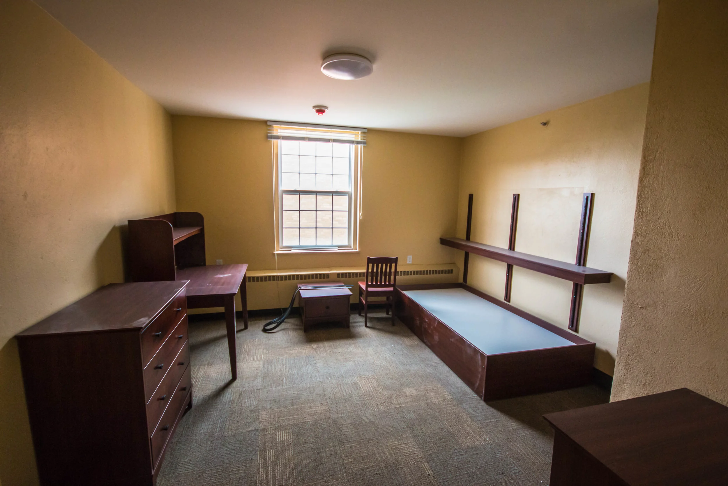 An accessible room in the newly renovated Mount St. Bernard residence. 