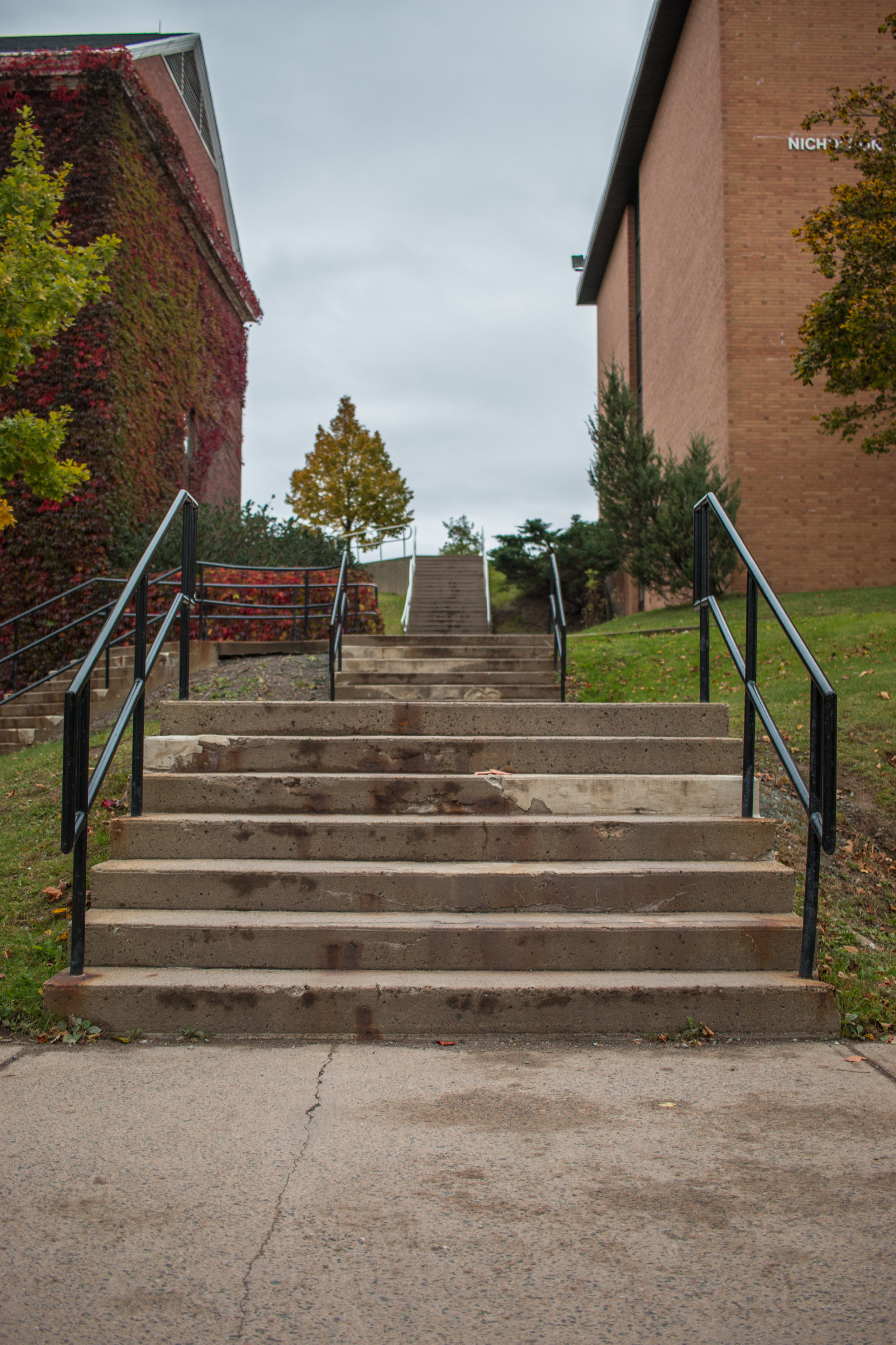 nicholson stairs separating upper and lower campus. photo: devon chisholm.