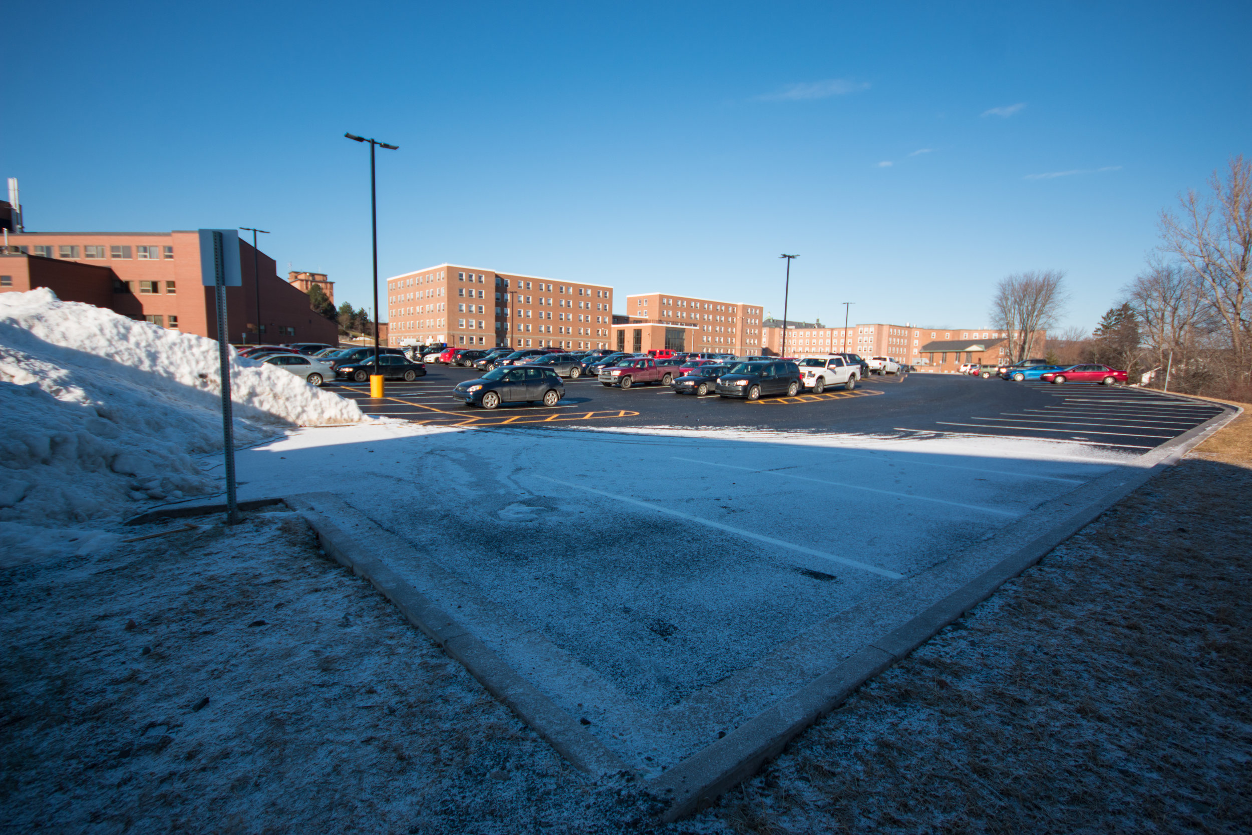  The renovated parking lot behind Lane Hall. The expansion paved over one of the last field lab areas available for use by the biology department.&nbsp; 