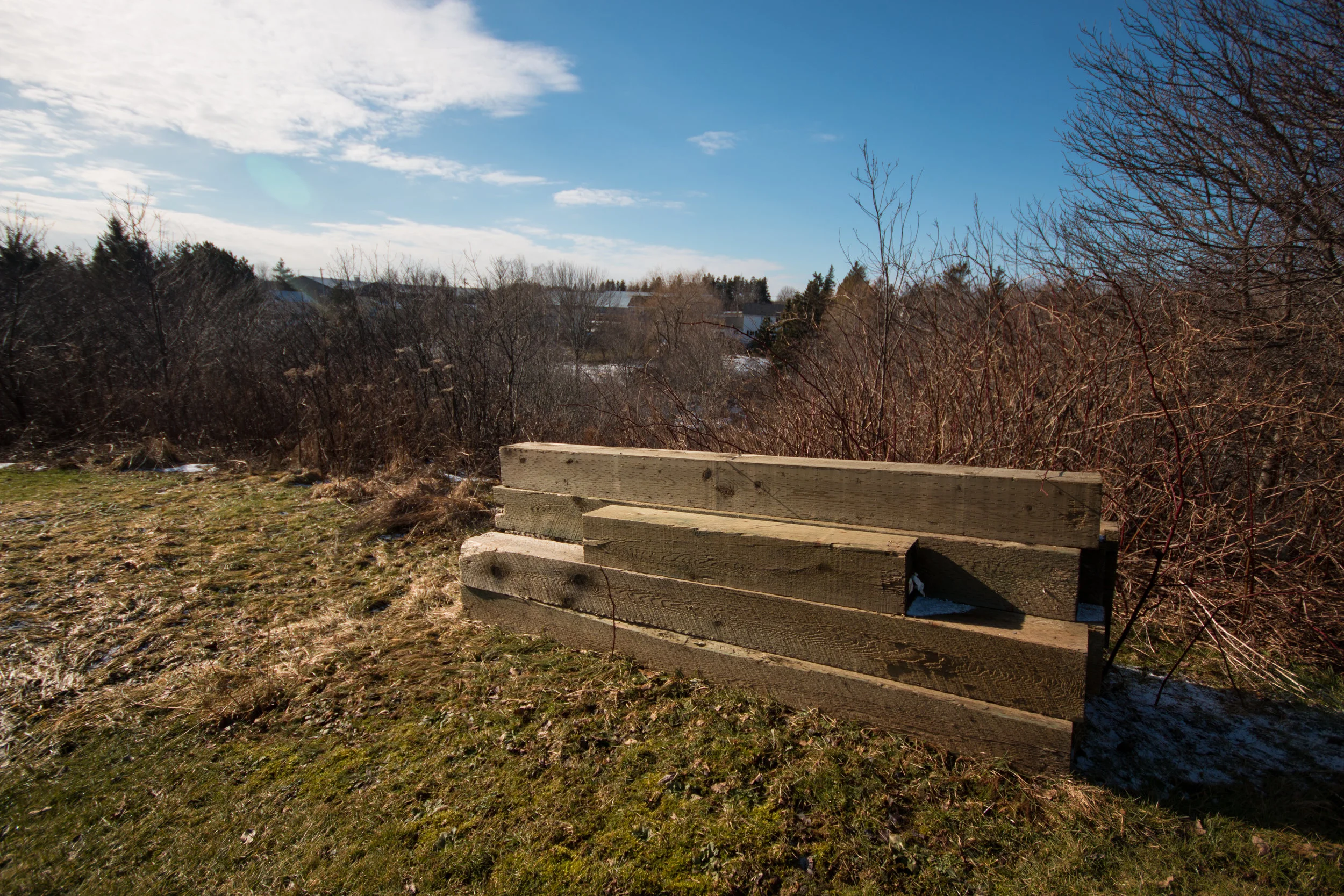 Materials for further development of the garden sit idle.