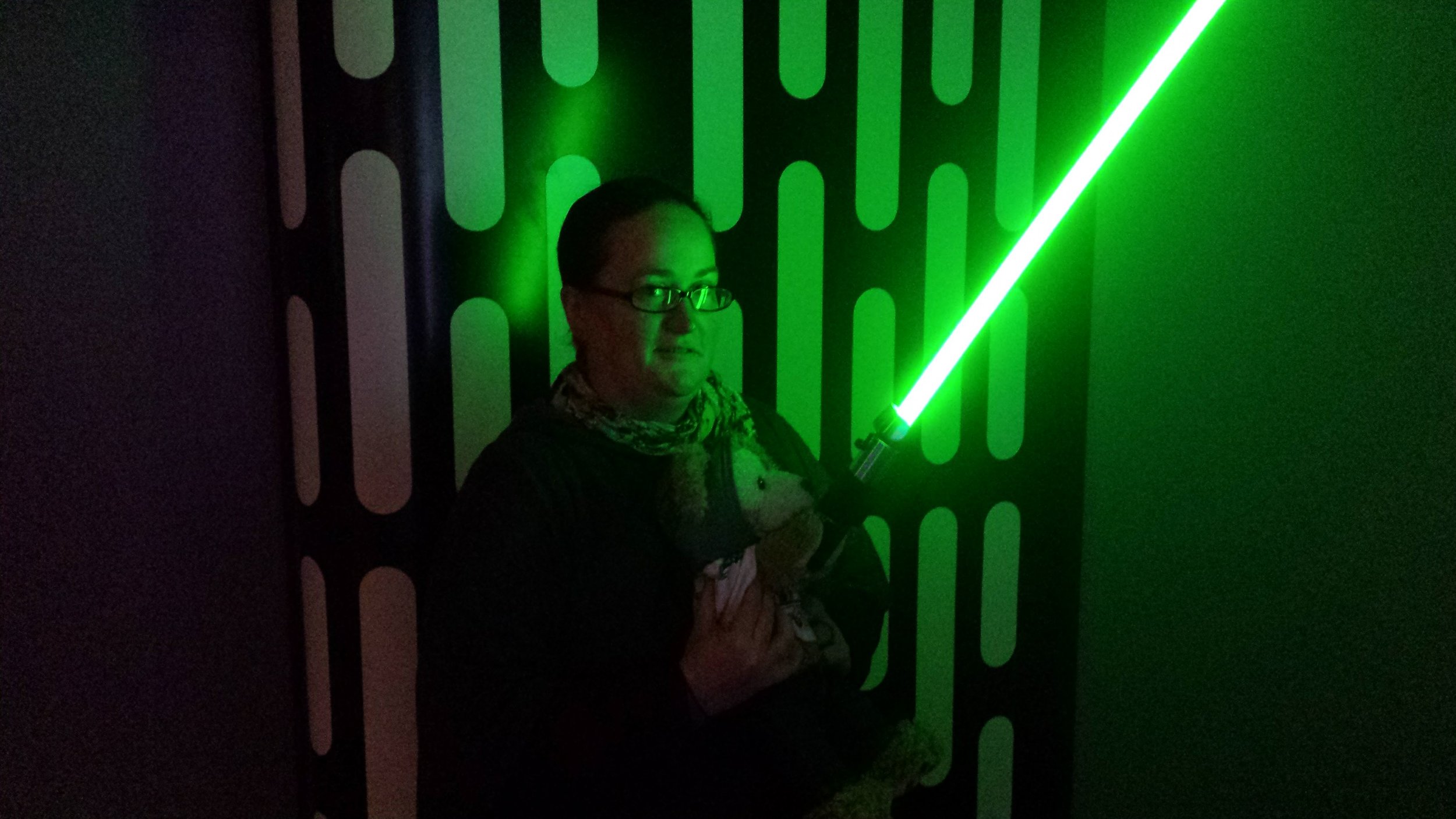 I got to hold a light saber!